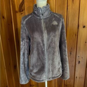 The North Face Gray Teddy Jacket Plush Fleece